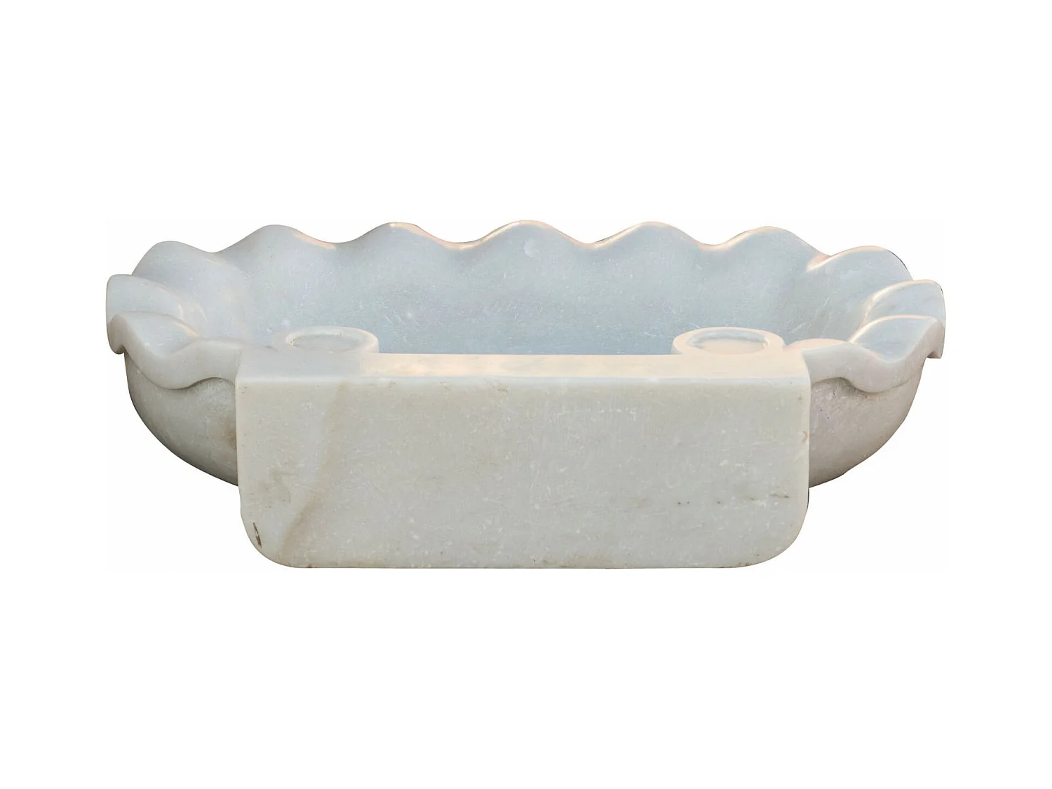 BISCOTTINI Lavabo da appoggio in Marmo - Lavabo con finitura Bianco Antico - Lavabo per Bagno - 58x39x13cm