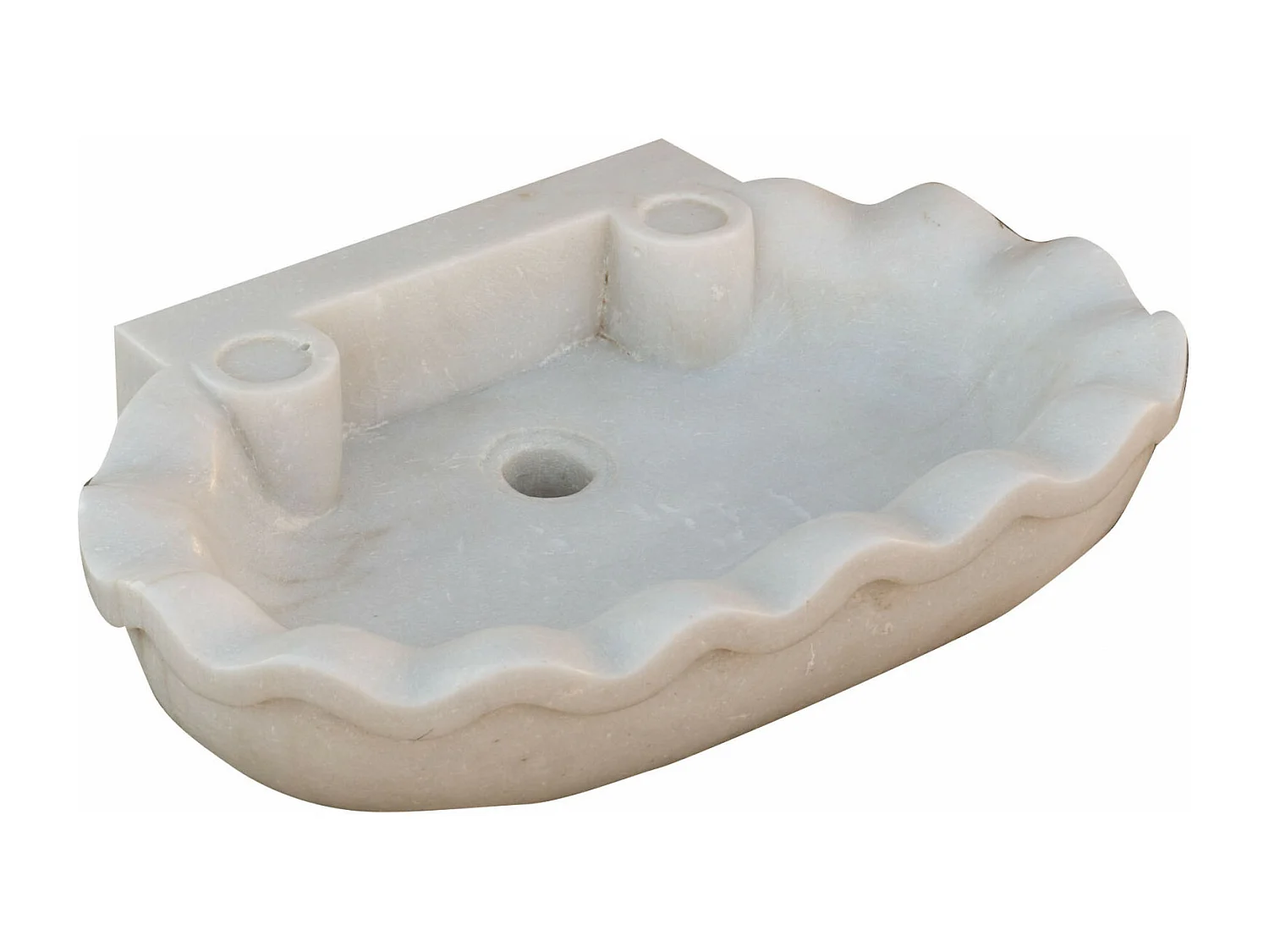 BISCOTTINI Lavabo da appoggio in Marmo - Lavabo con finitura Bianco Antico - Lavabo per Bagno - 58x39x13cm