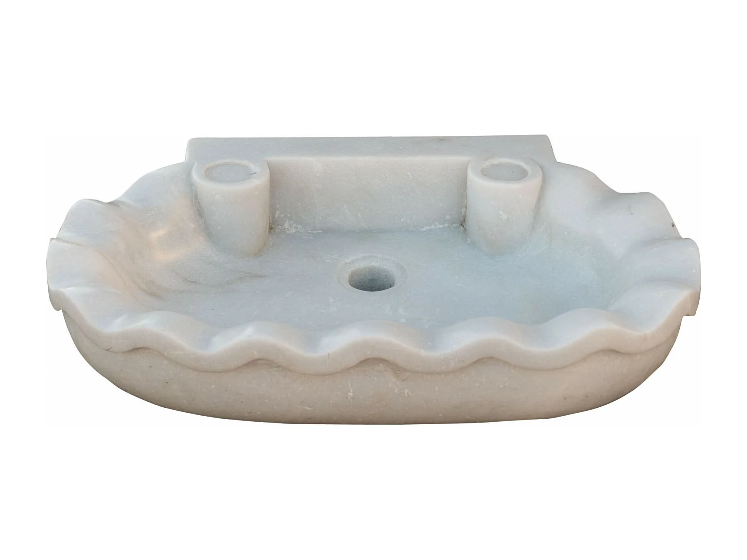BISCOTTINI Lavabo da appoggio in Marmo - Lavabo con finitura Bianco Antico - Lavabo per Bagno - 58x39x13cm