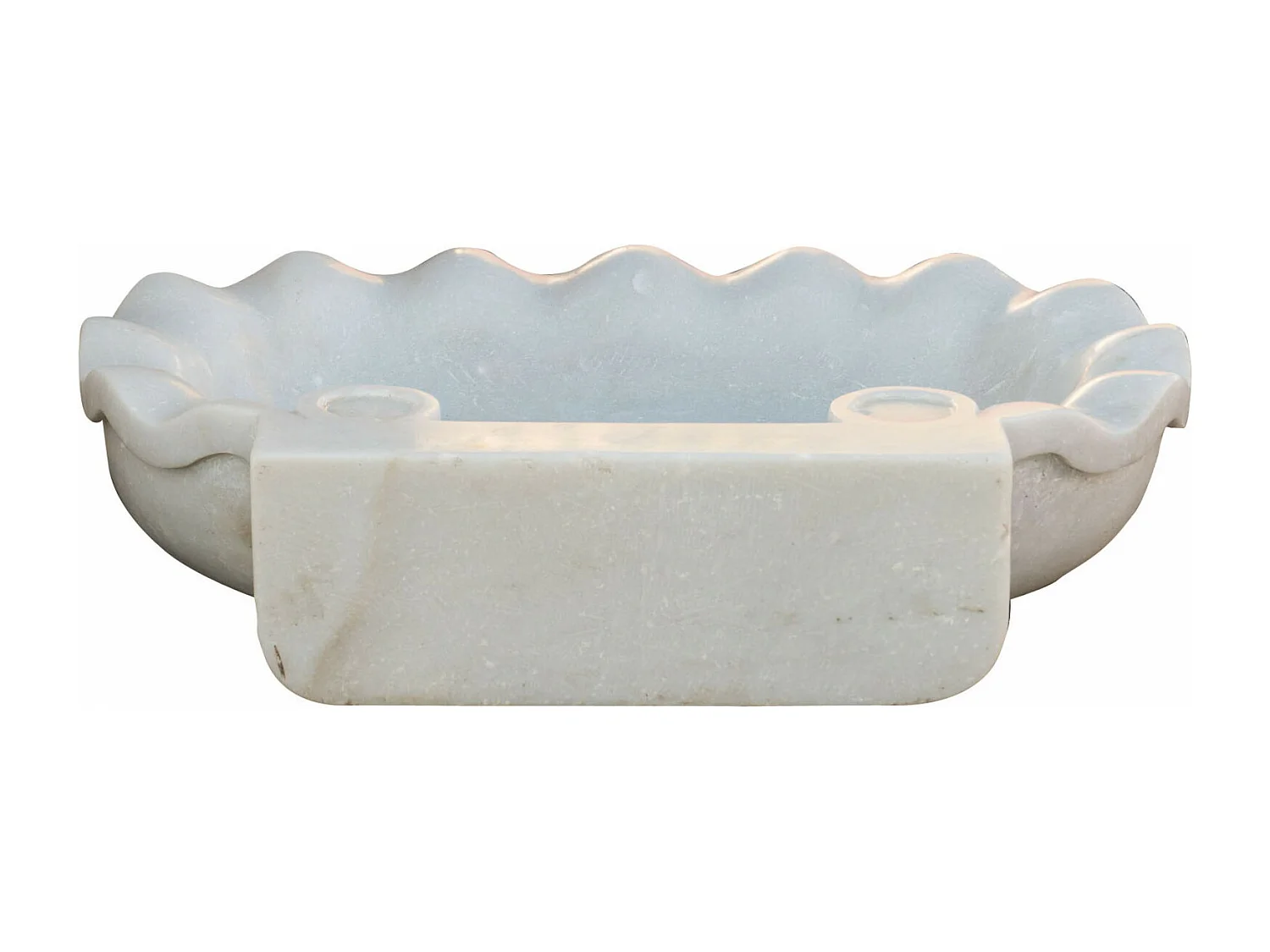 BISCOTTINI Lavabo da appoggio in Marmo - Lavabo con finitura Bianco Antico - Lavabo per Bagno - 58x39x13cm