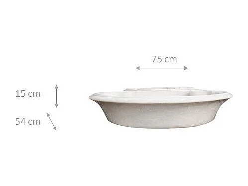 Vasque à Poser PRESTIGE - Vasque en Marbre Blanc - Lavabo 75x54x15cm