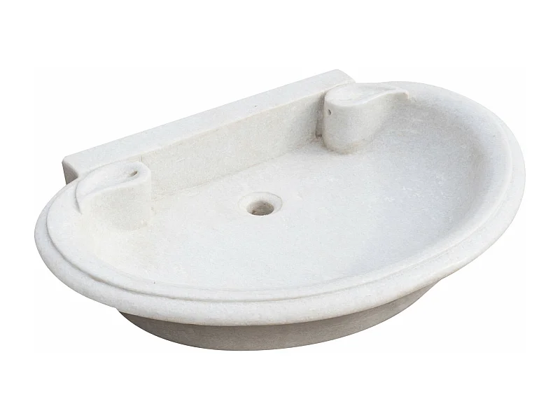 Vasque à Poser PRESTIGE - Vasque en Marbre Blanc - Lavabo 75x54x15cm