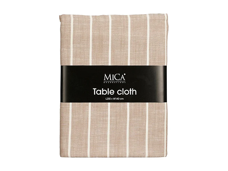 Tafelkleed van organisch katoen - 250 x 140 x 1 - Beige, wit - ALIVO