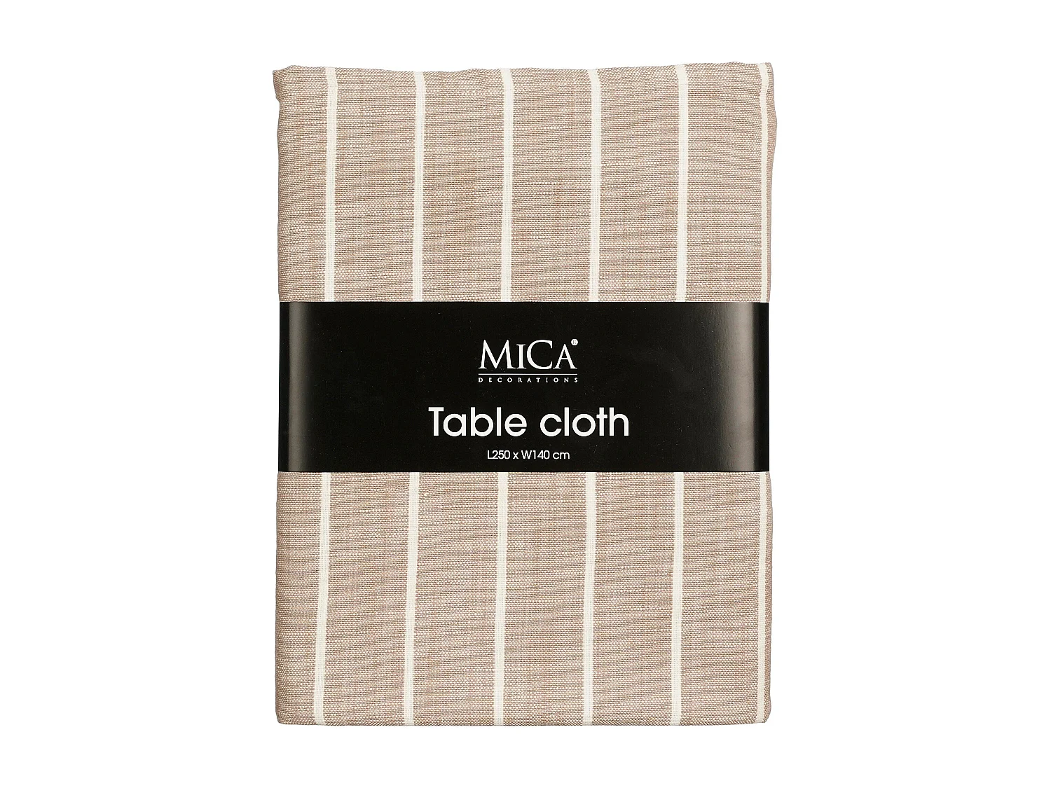 Nappe de table en coton biologique - 250 x 140 x 1 - Beige, blanc - ALIVO