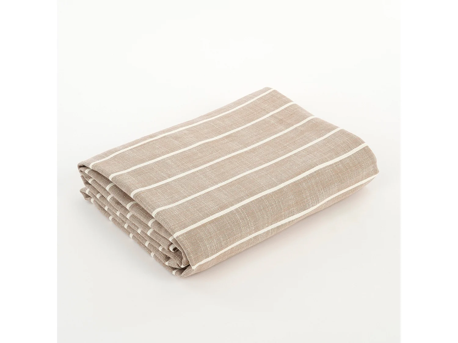 Nappe de table en coton biologique - 250 x 140 x 1 - Beige, blanc - ALIVO