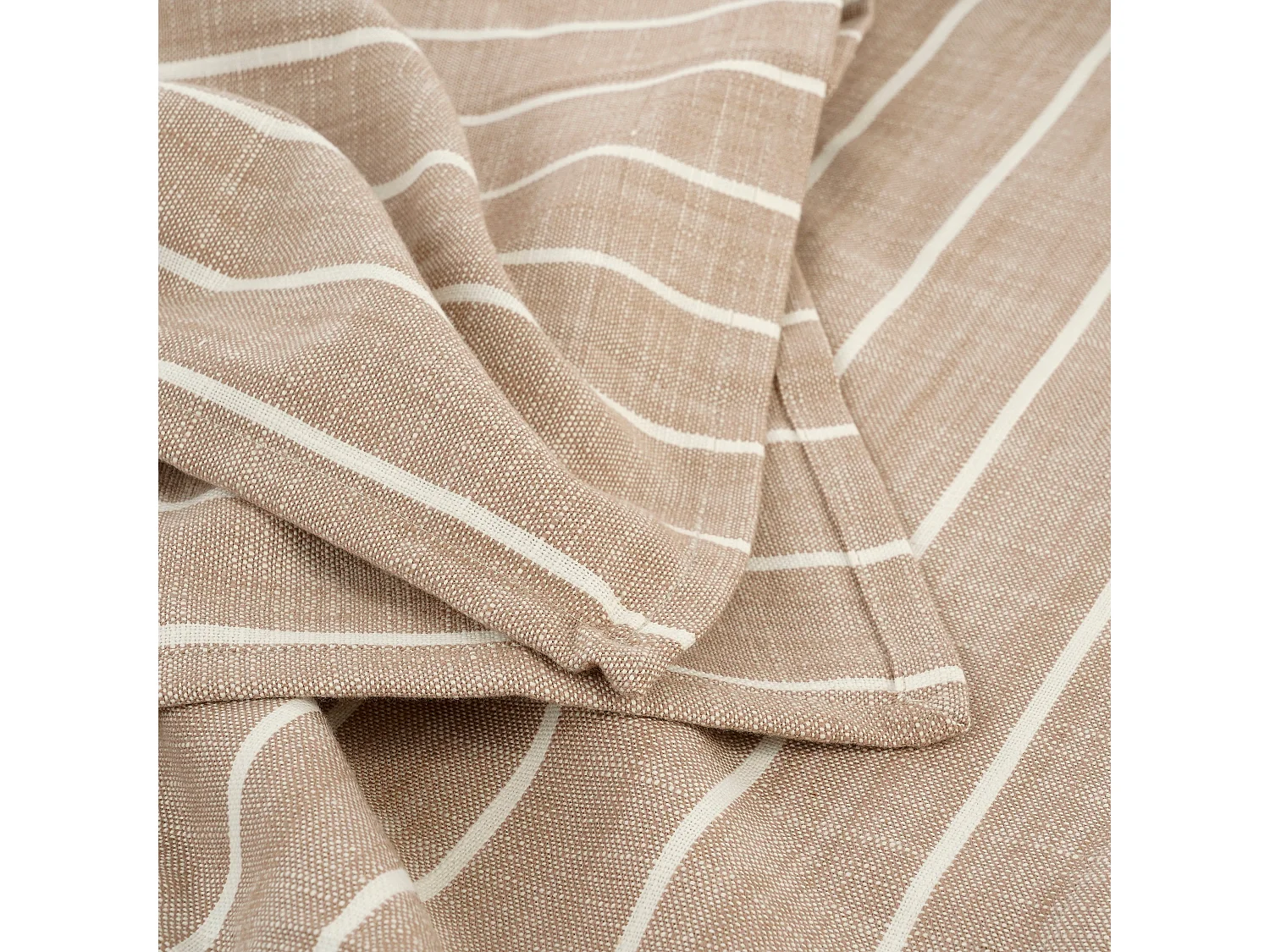 Nappe de table en coton biologique - 250 x 140 x 1 - Beige, blanc - ALIVO