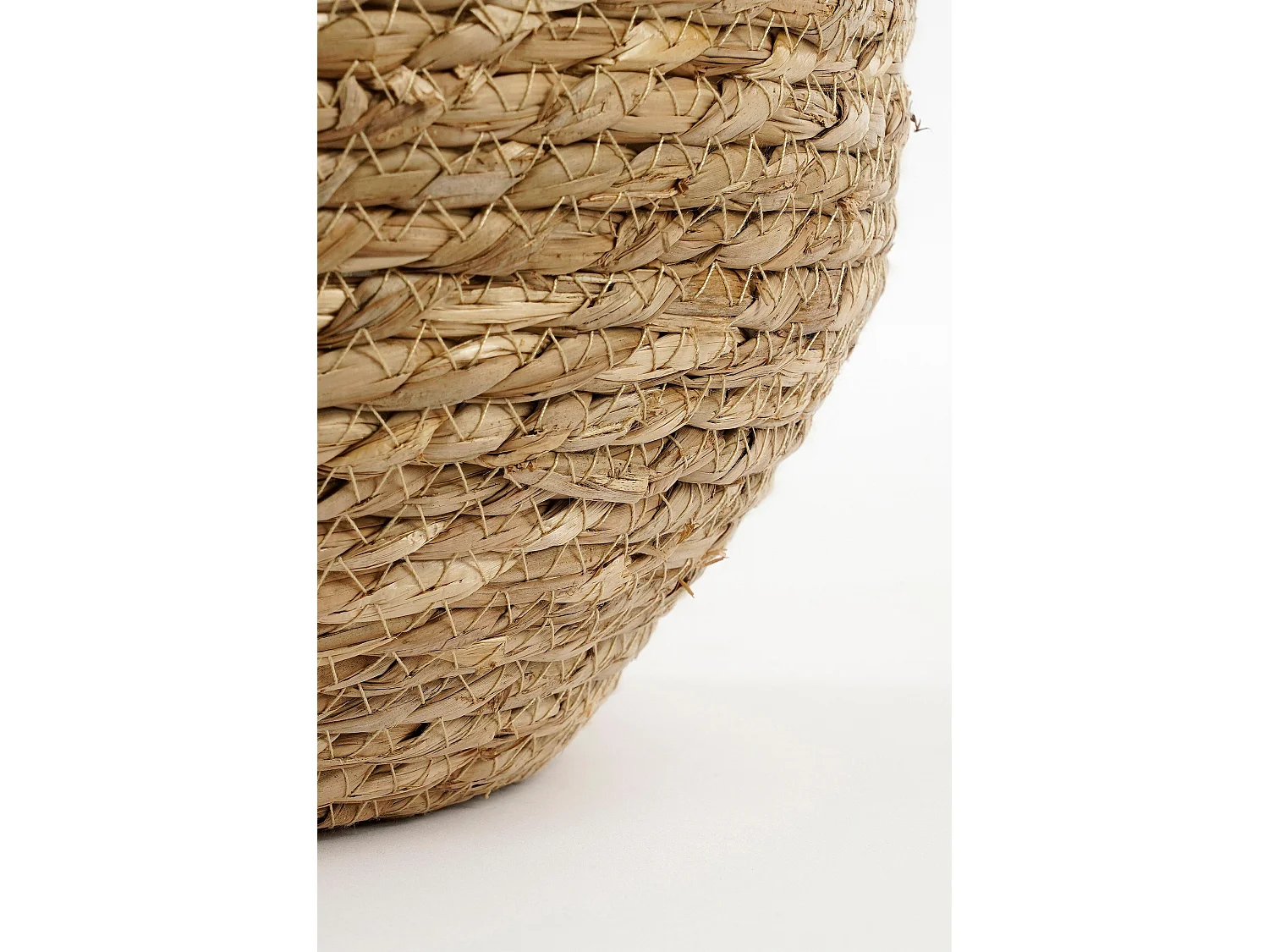 Ensemble de panier a plantes en jonc de mer et coton - 29 x 26 x 24 - Marron clair - JORCK