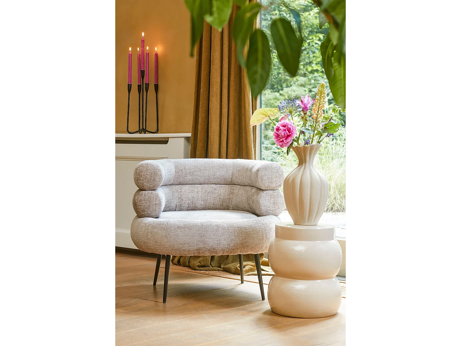 Ensemble de panier a plantes en jonc de mer et coton - 26 x 26 x 24 - Beige, marron - JORCK