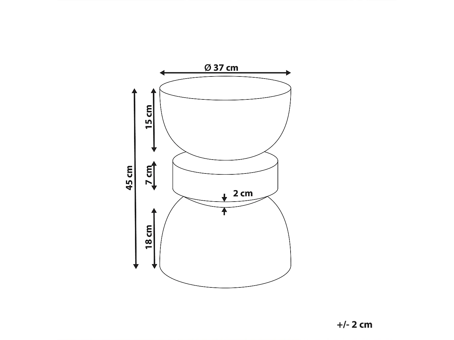 Table d'appoint FALIRO 37 cm 37 cm Terrazzo rouge