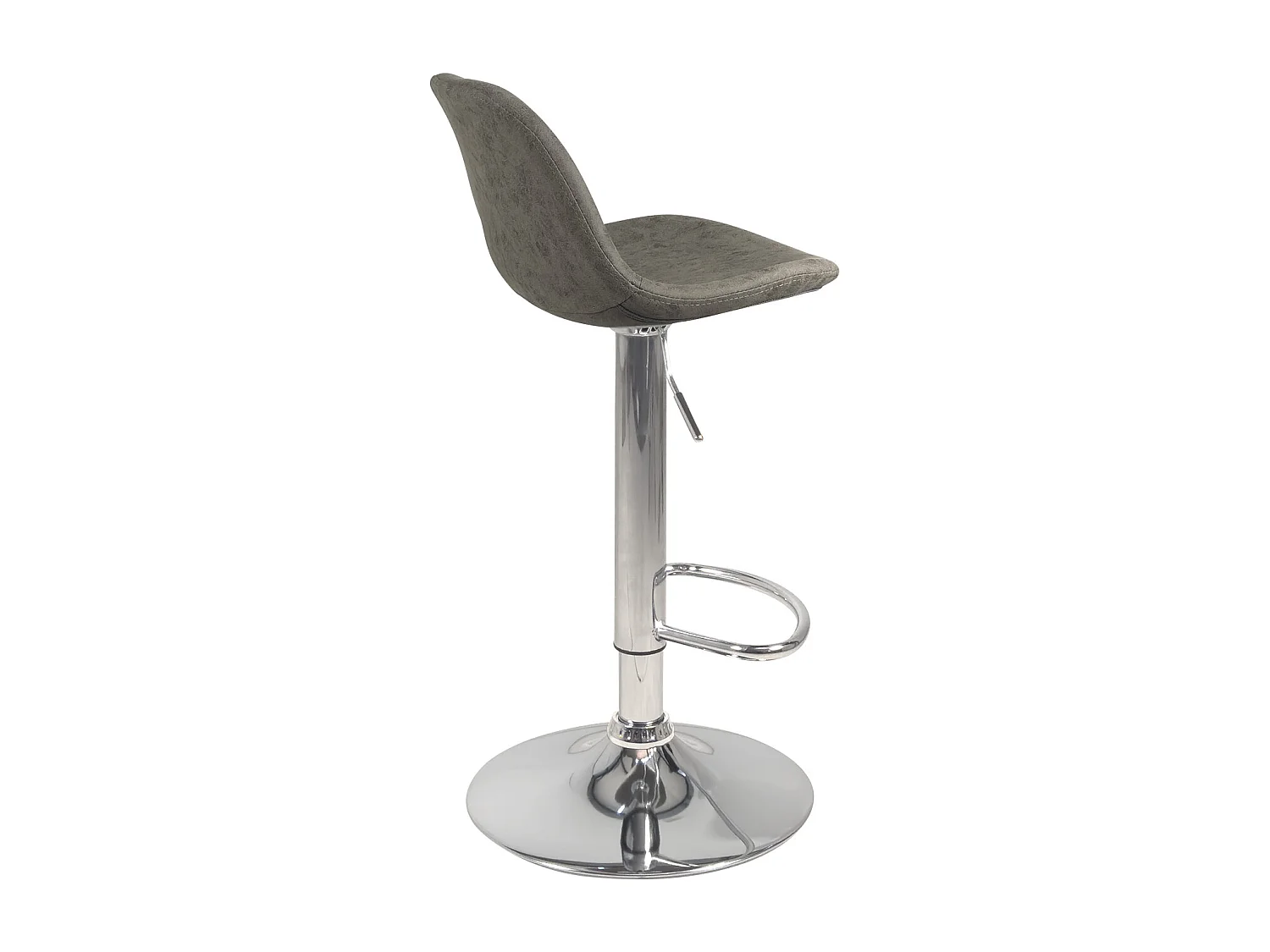 Lot 2 tabourets de bar siège rembourré effet vintage pivotant hauteur réglable chromé SIG+