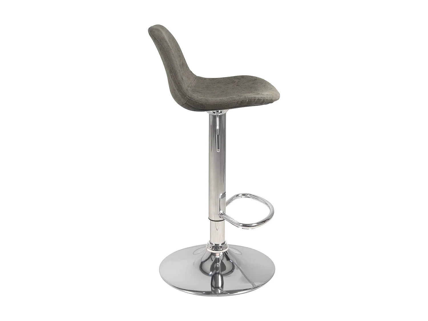 Juego de 2 taburetes de bar de diseño, asiento acolchado efecto vintage, giratorio, altura ajustable, base cromada SIG+