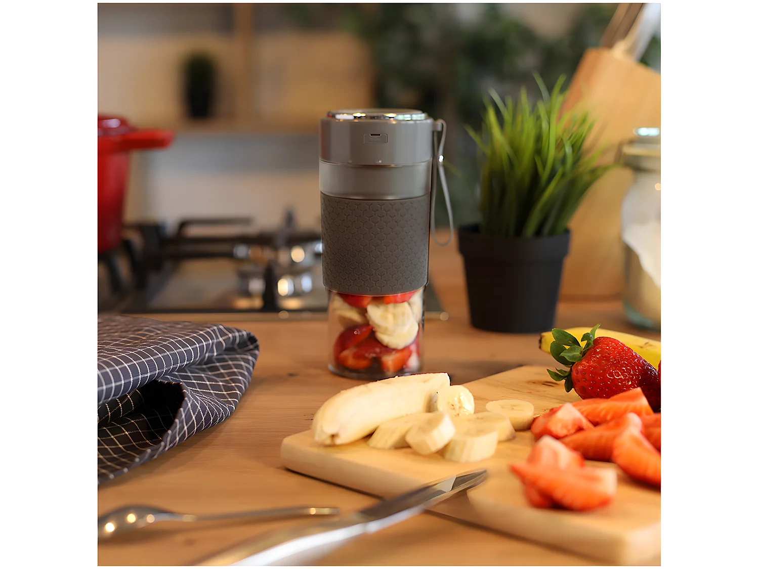 Blender individuel portable gris