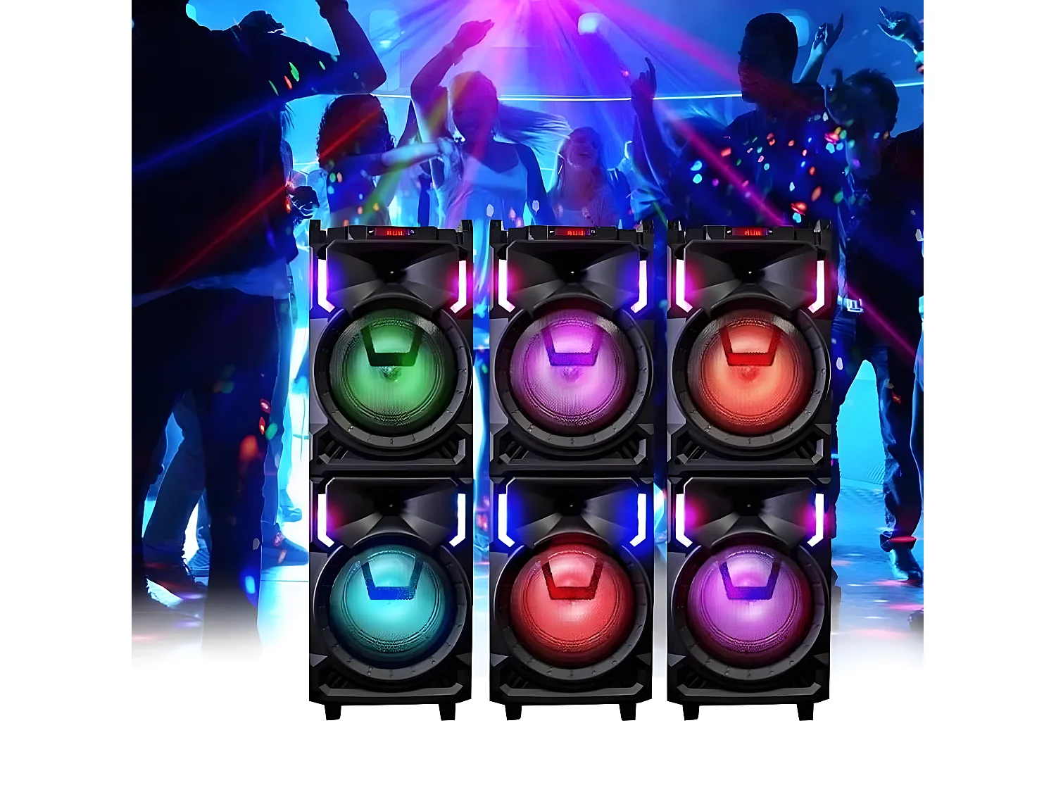 Enceinte lumineuse Bluetooth KARAOKE 800W MAXILIGHT