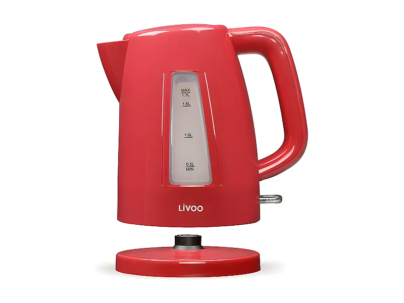 Bouilloire électrique sans fil 1.7 L rouge