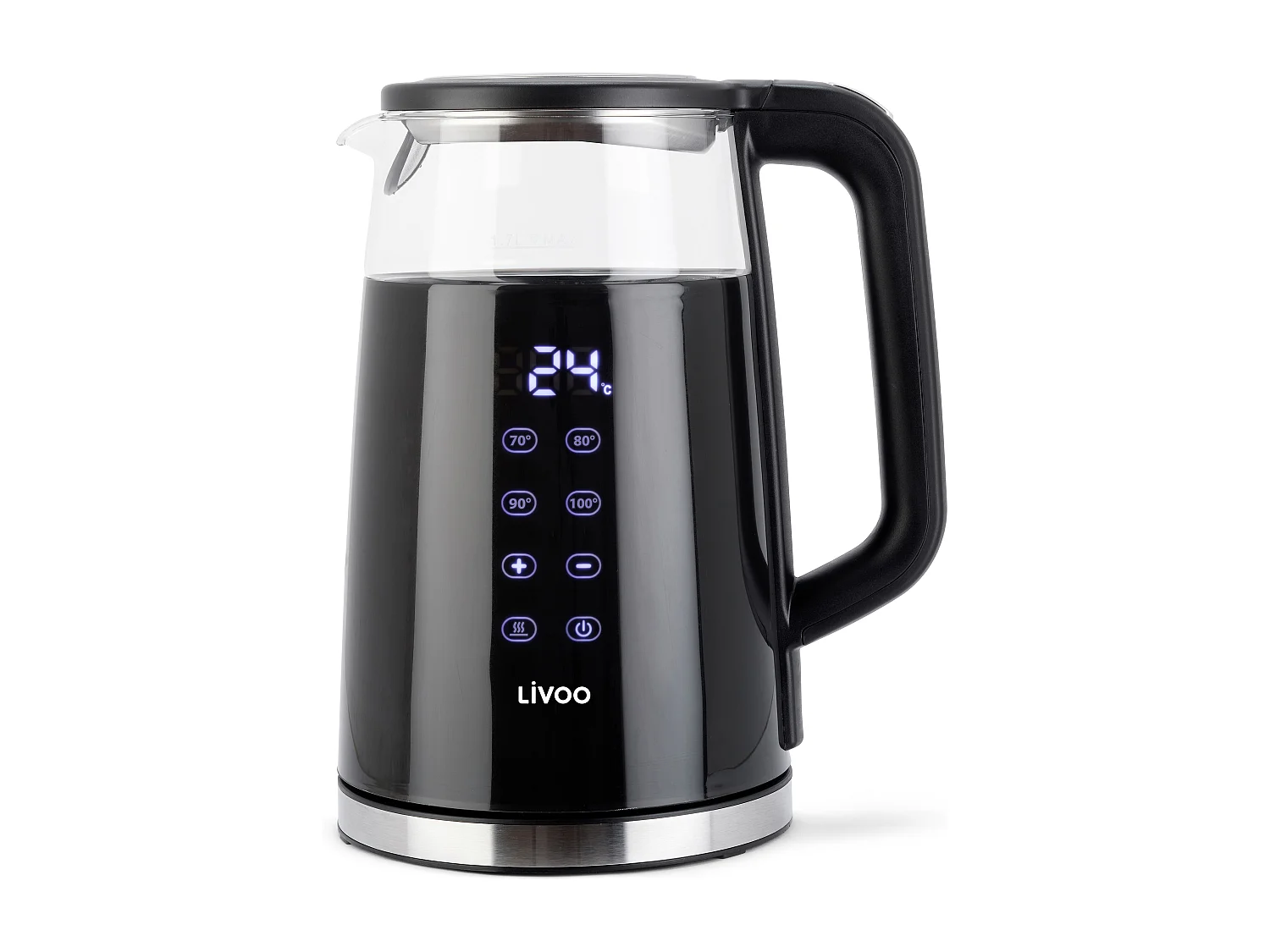 Bouilloire digitale noire design 1.7L