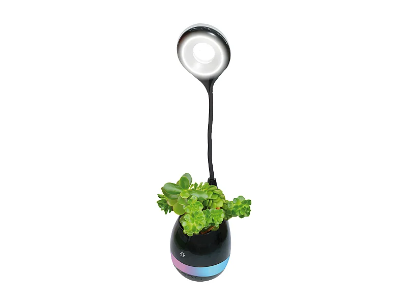 Lampe de bureau LED HP Bluetooth® avec micro intégré noire