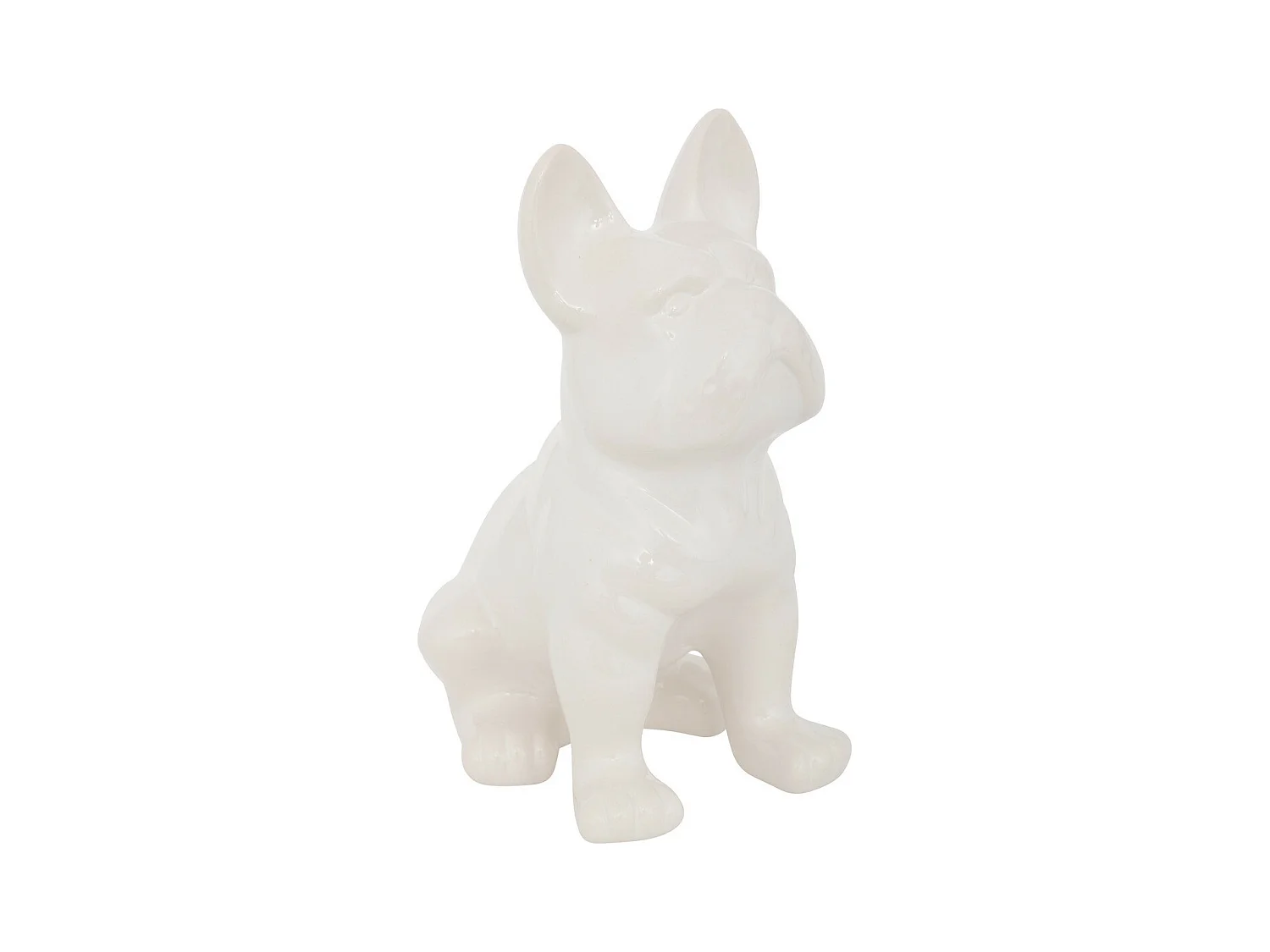 Objet décoratif Bulldog Blanc en céramique H 22 cm