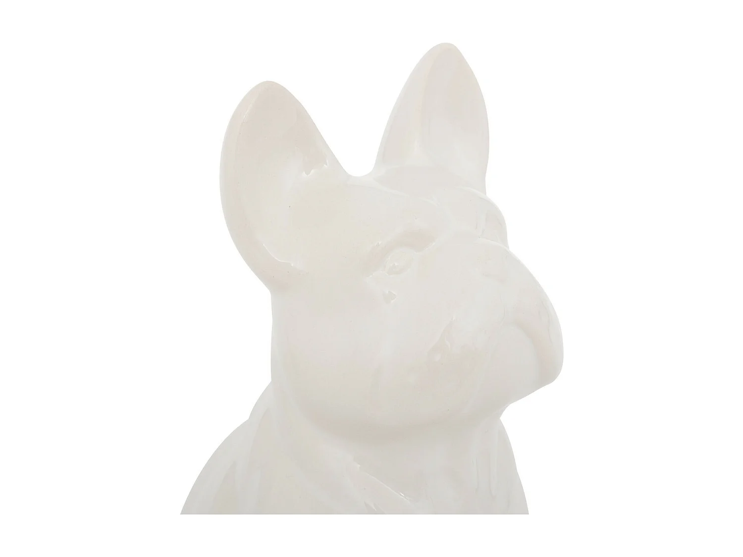 Objet décoratif Bulldog Blanc en céramique H 22 cm