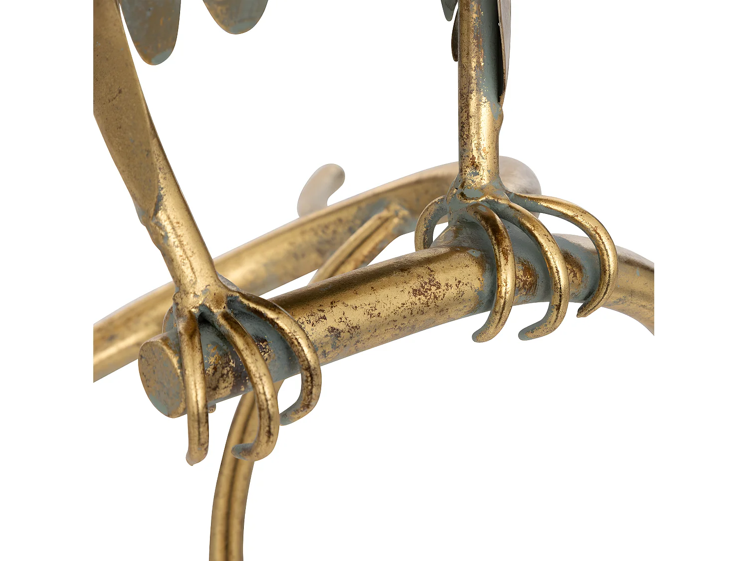 Objet décoratif Grand Aigle en métal doré et vert effet vieilli H 85 cm