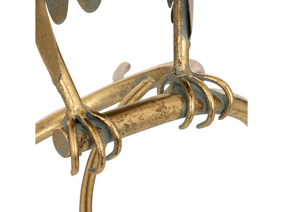 Objet décoratif Grand Aigle en métal doré et vert effet vieilli H 85 cm