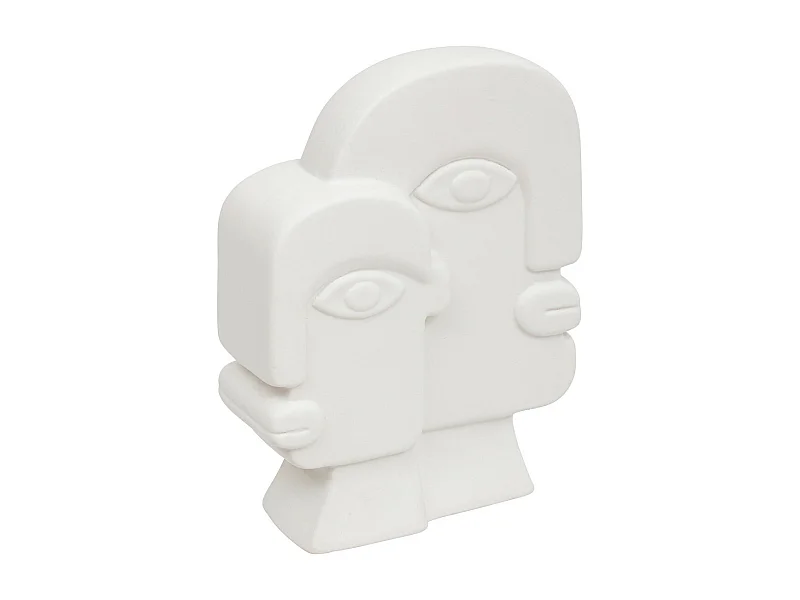 Objet déco Visage en céramique blanche H 26 cm