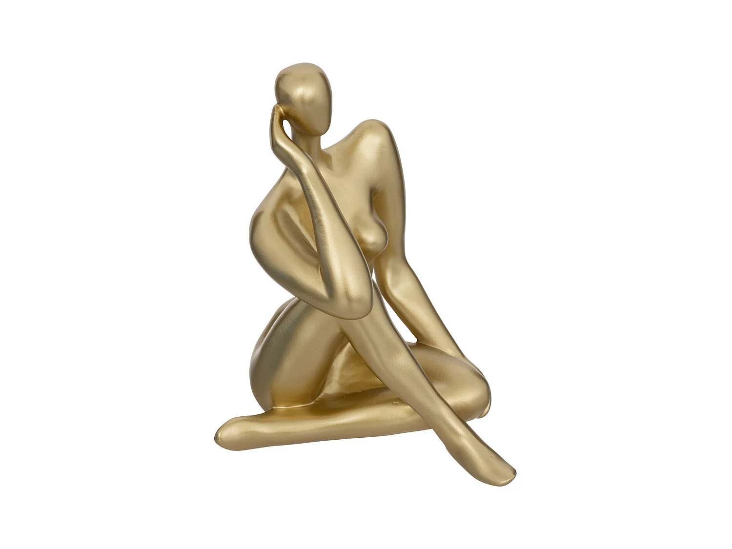 Objet décoratif Statuette Femme en résine dorée H 25 cm