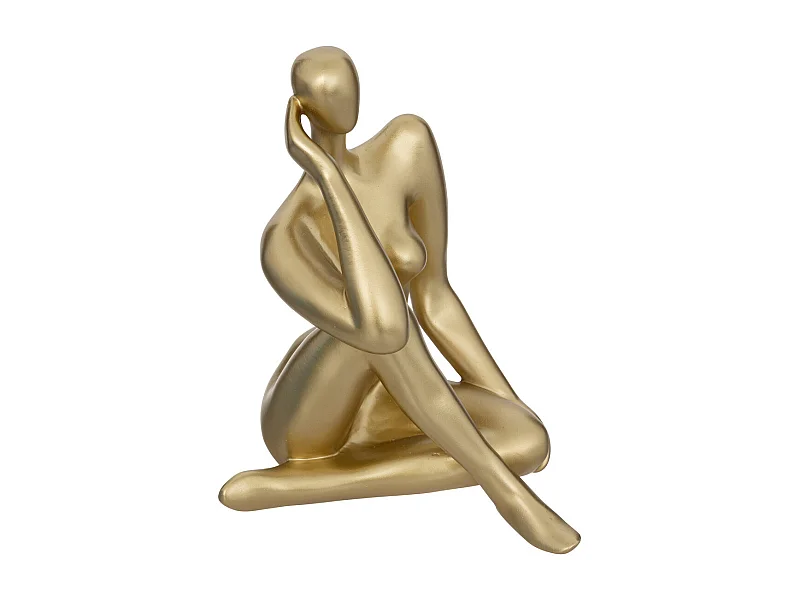 Objet décoratif Statuette Femme en résine dorée H 25 cm