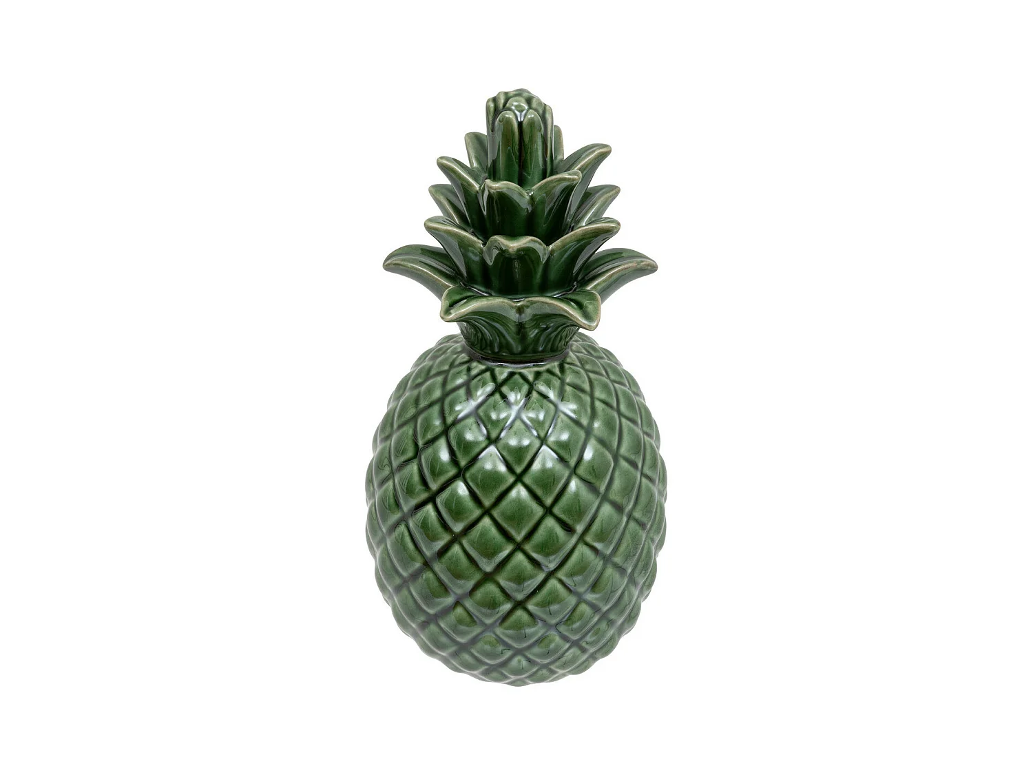Objet décoratif Ananas en céramique Vert prairie D 10 x H 20 cm