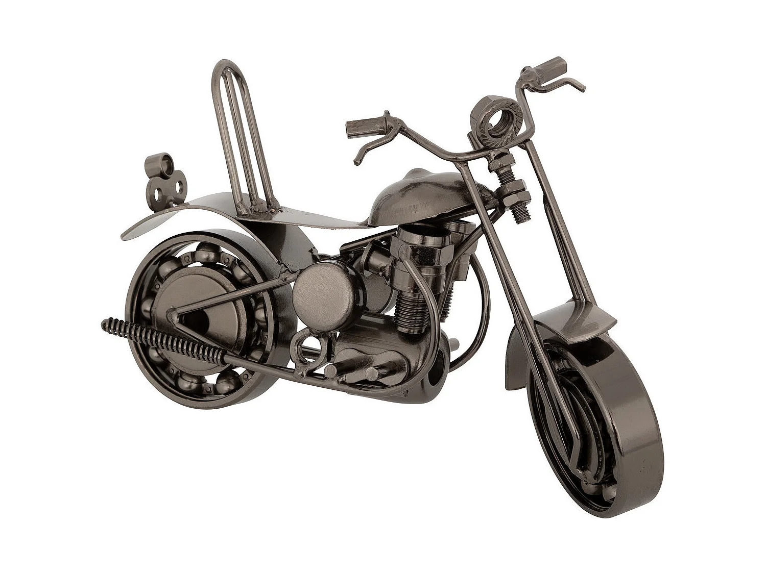 Objet décoratif Moto vintage en métal Argent foncé L 20 cm
