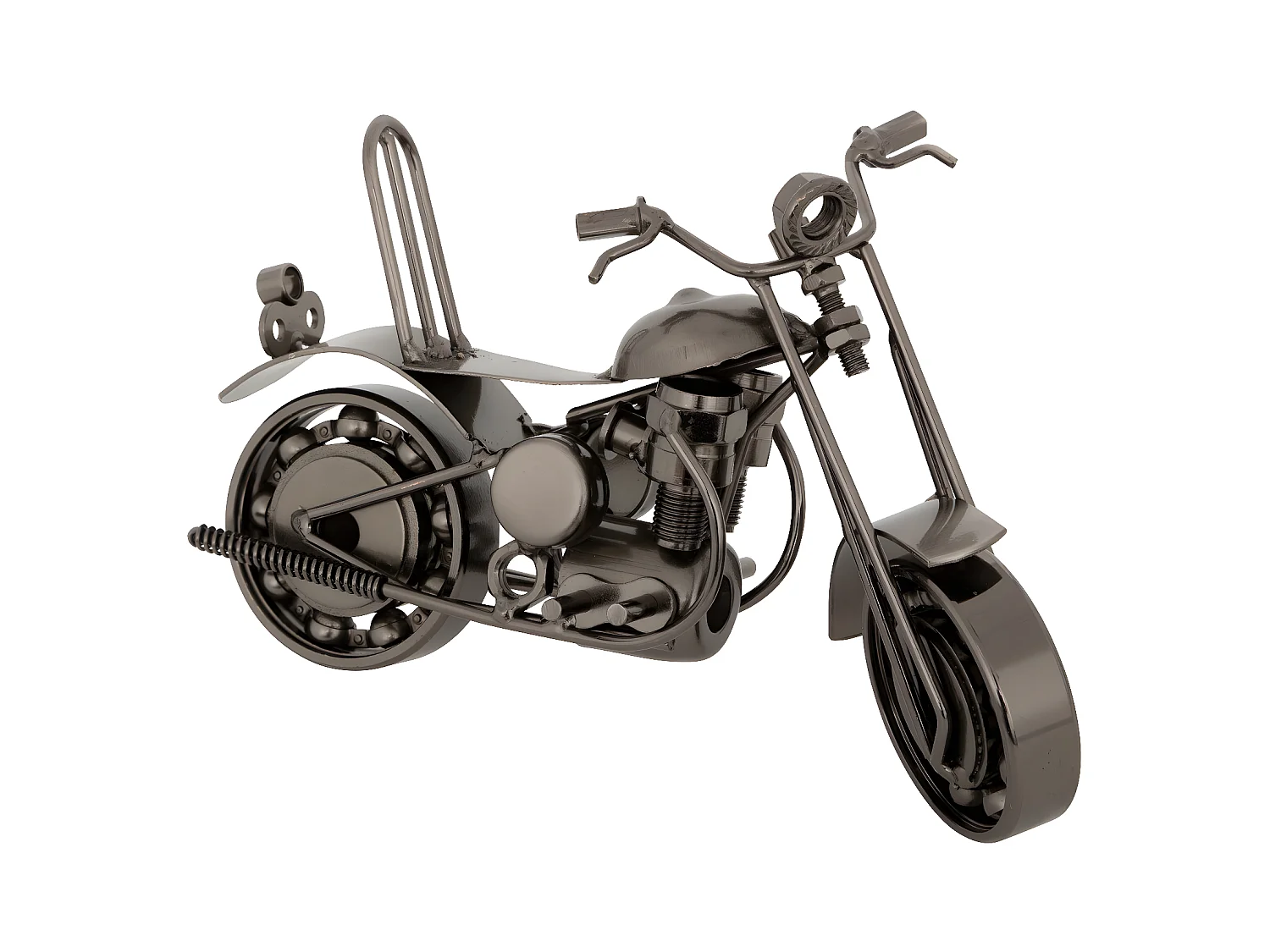 Objet décoratif Moto vintage en métal Argent foncé L 20 cm