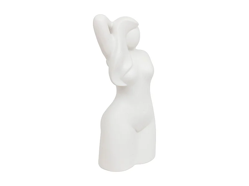 Objet déco Statue Femme en céramique blanche H 27 cm