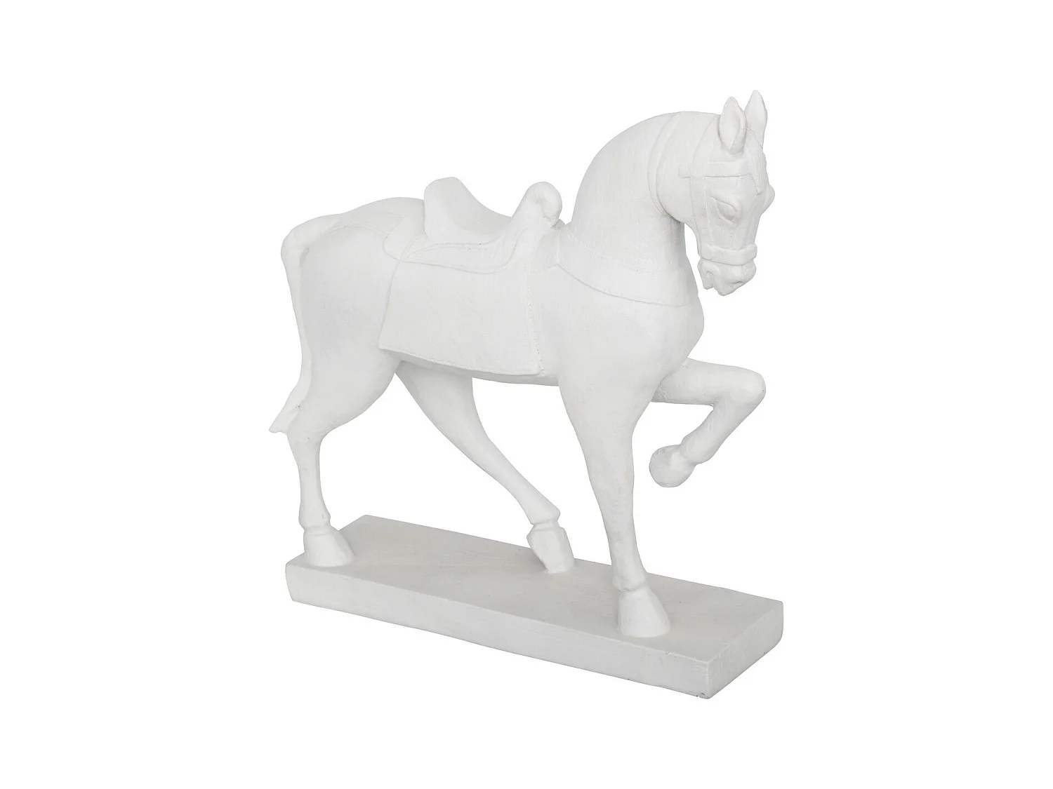 Objet décoratif Cheval Blanc en résine H 34 cm