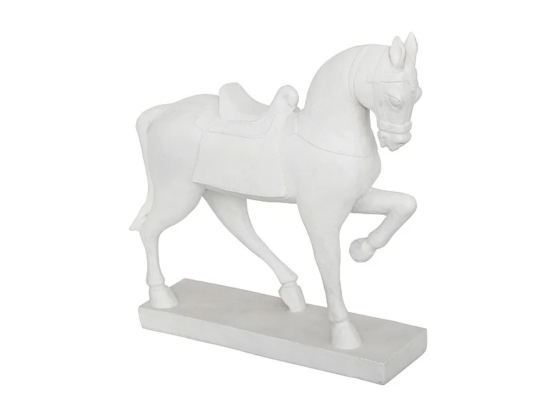 Objet décoratif Cheval Blanc en résine H 34 cm