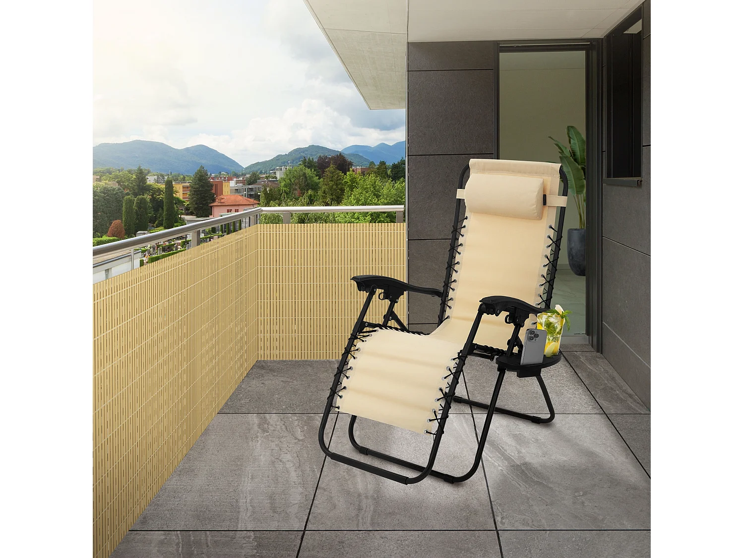 Canisse bambou PVC 80x800cm clôture brise-vue pour balcon terrasse jardin