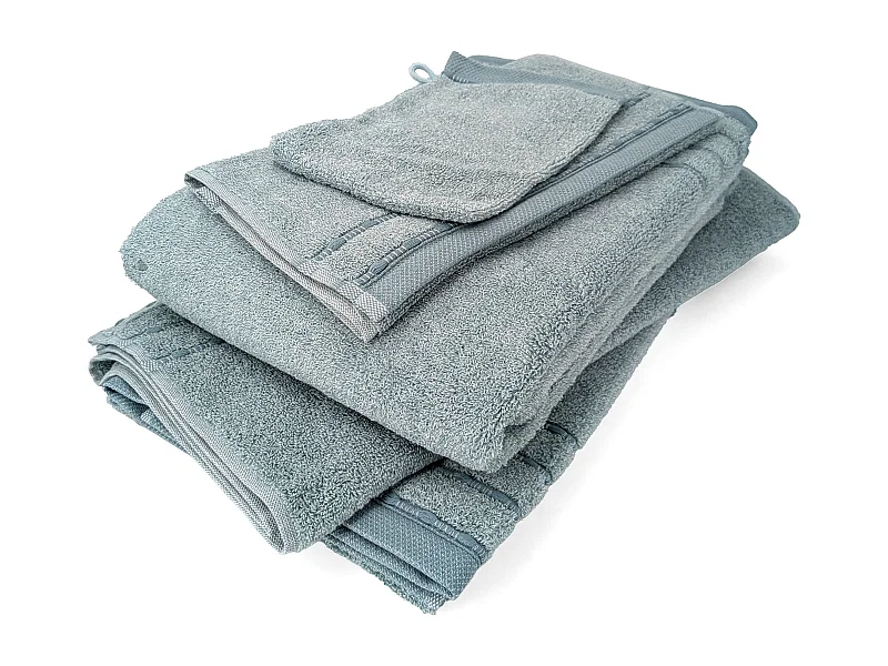 Parure de bain coton 500 g/m² 5 pièces VIVID vert Opaline