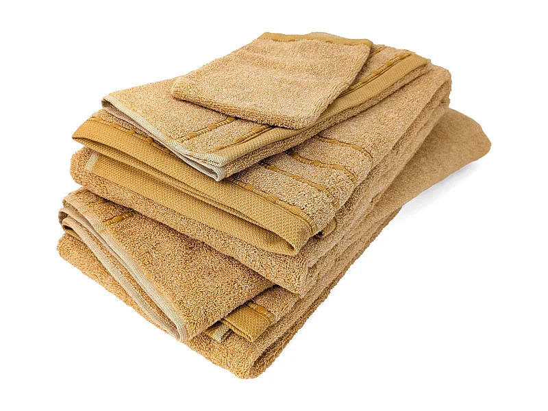 Parure de bain coton 500 g/m² 5 pièces VIVID jaune Miel