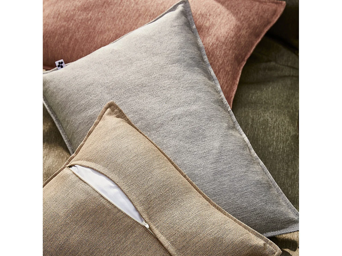 PRIMROSE - Coussin 60x60 Déhoussable Tissu Déperlant Sable