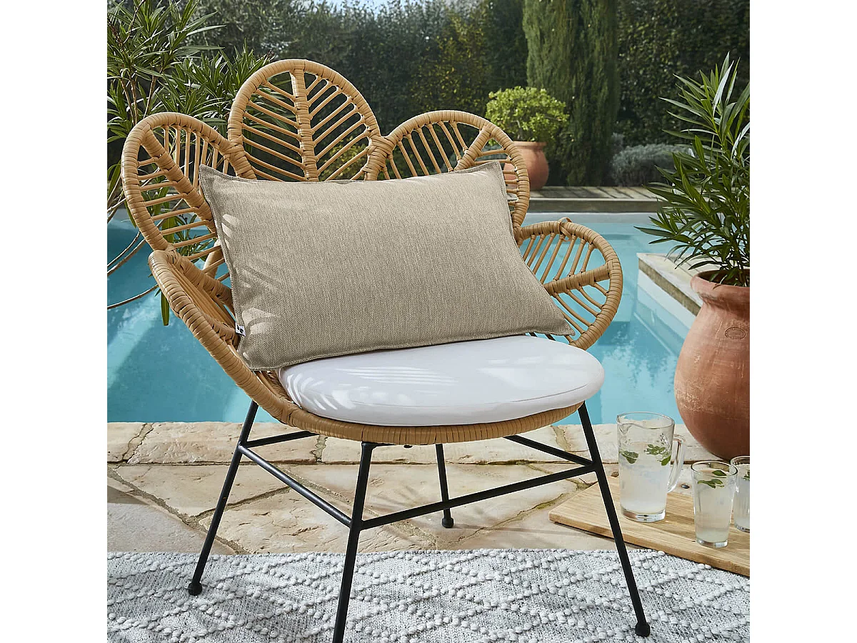 PRIMROSE - Coussin 45x60 Déhoussable Tissu Déperlant Sable