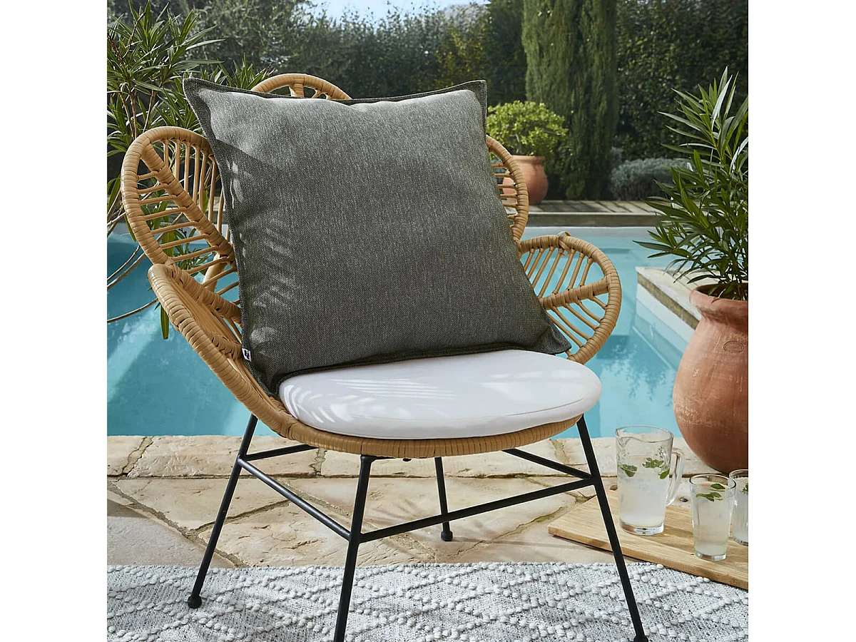 PRIMROSE - Coussin 60x60 Déhoussable Tissu Déperlant Vert