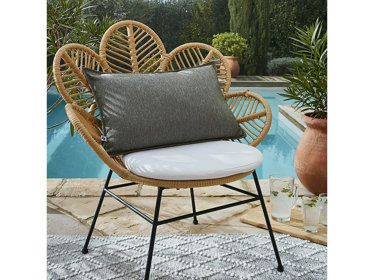 PRIMROSE - Coussin 45x60 Déhoussable Tissu Déperlant Vert