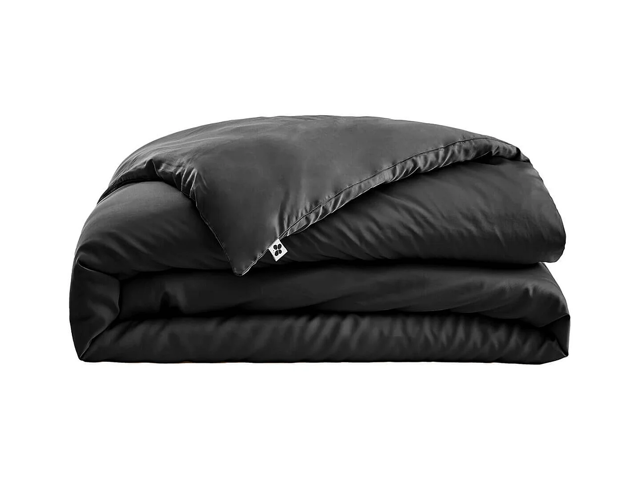 DALIA - Housse de Couette 240x220cm 100 % Viscose de Bambou Noire