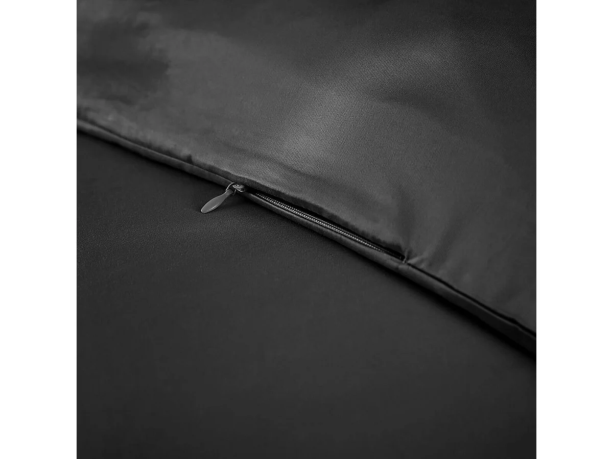 DALIA - Housse de Couette 240x220cm 100 % Viscose de Bambou Noire