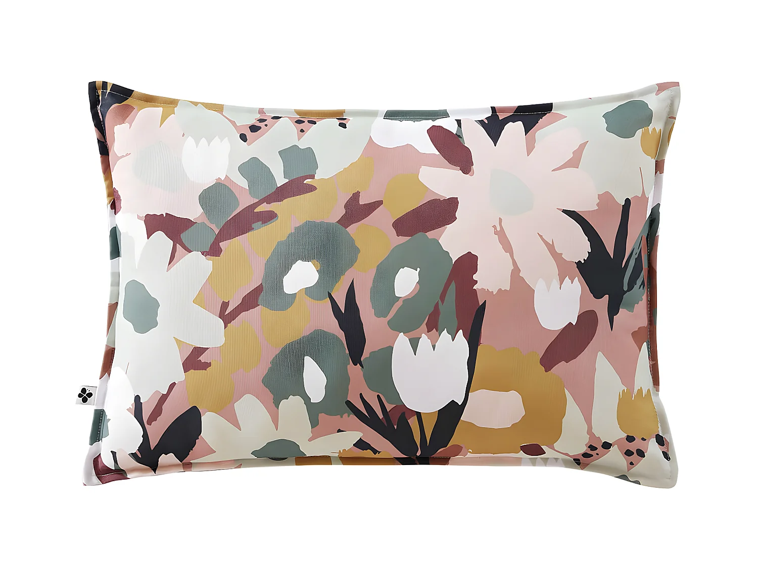 CAMELIA - Coussin 45x60 Déhoussable Tissu Déperlant Motif Fleuri