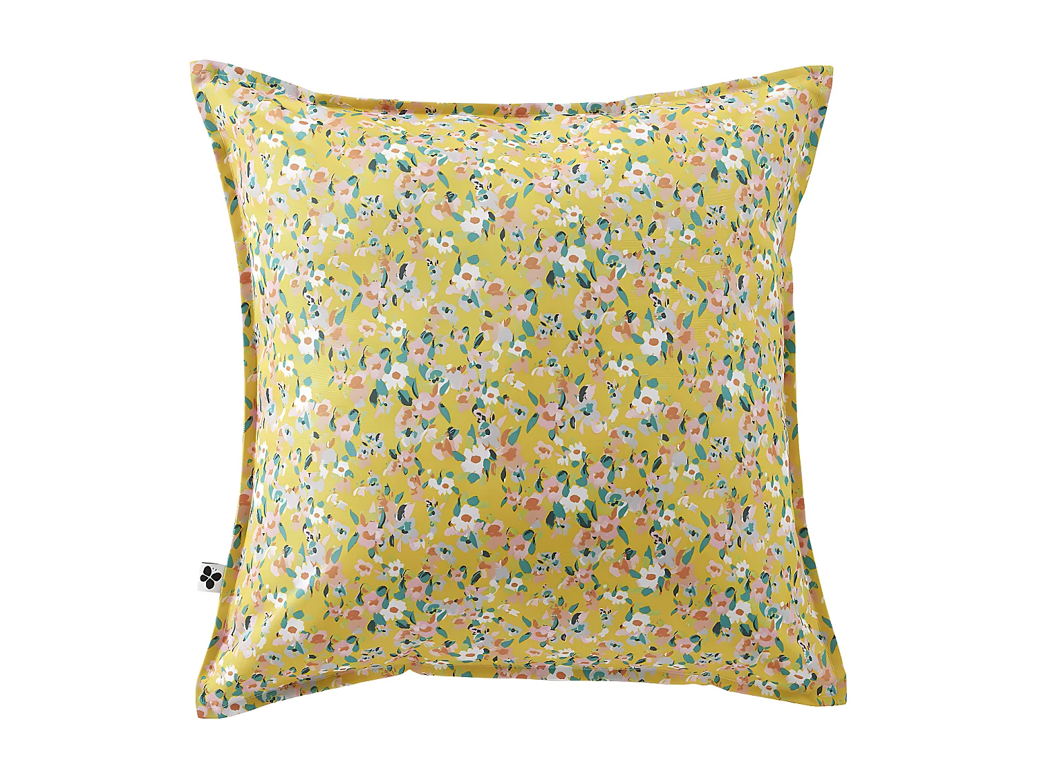 AZALÉE - Coussin 45x45 Déhoussable Tissu Déperlant Moif Fleuri