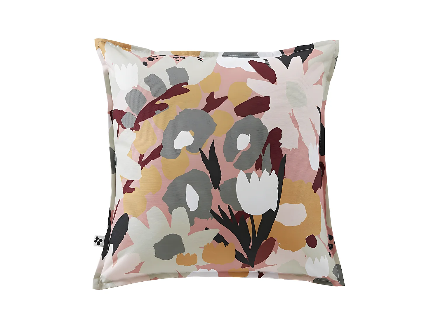 CAMELIA - Coussin 45x45 Déhoussable Tissu Déperlant Motif Fleuri