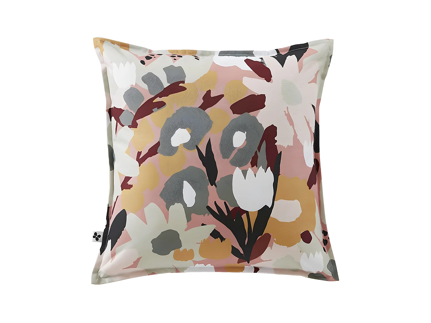 CAMELIA - Coussin 60x60 Déhoussable Tissu Déperlant Motif Fleuri
