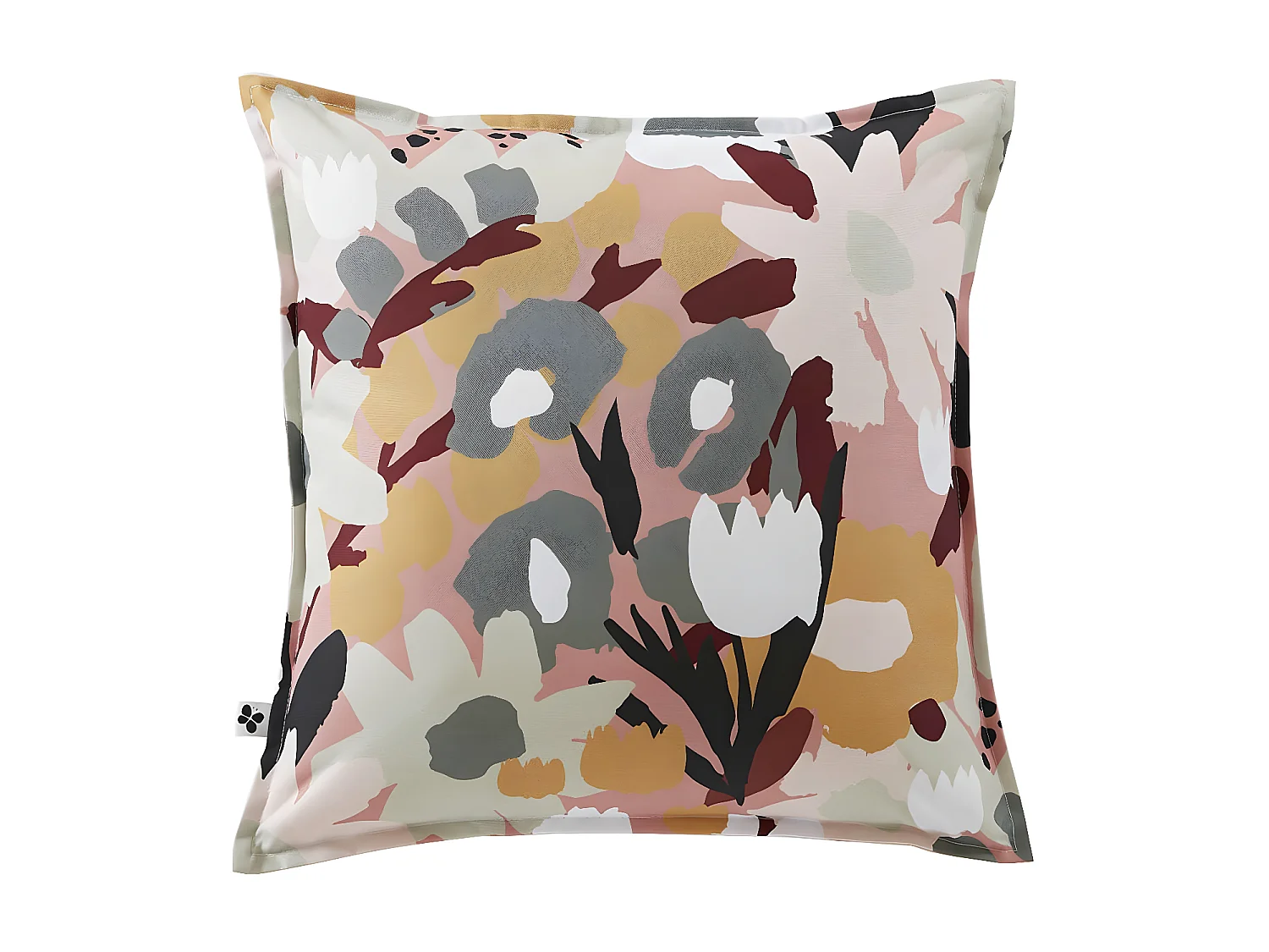 CAMELIA - Coussin 60x60 Déhoussable Tissu Déperlant Motif Fleuri