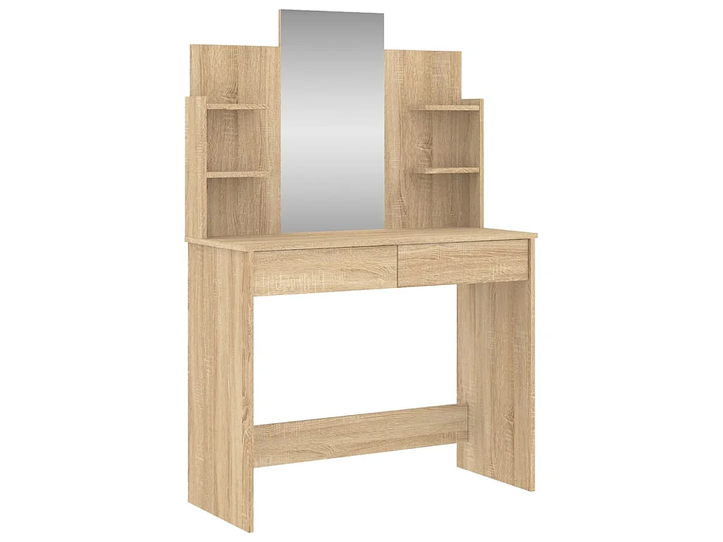 Coiffeuse avec miroir chêne sonoma 96x39x142 cm