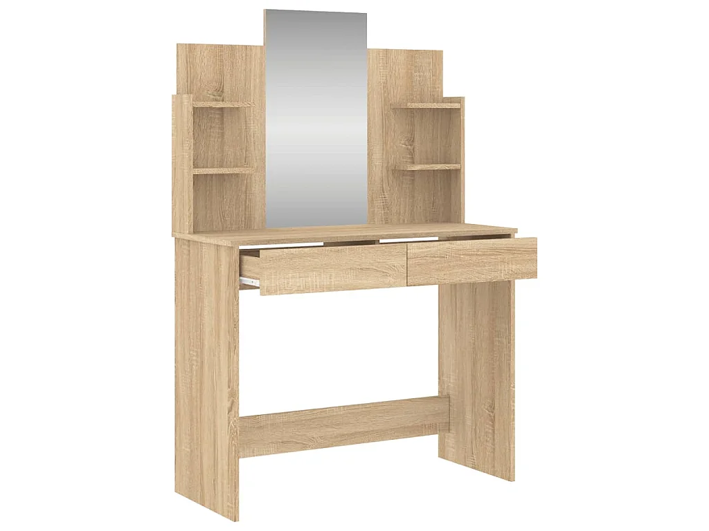 Coiffeuse avec miroir chêne sonoma 96x39x142 cm