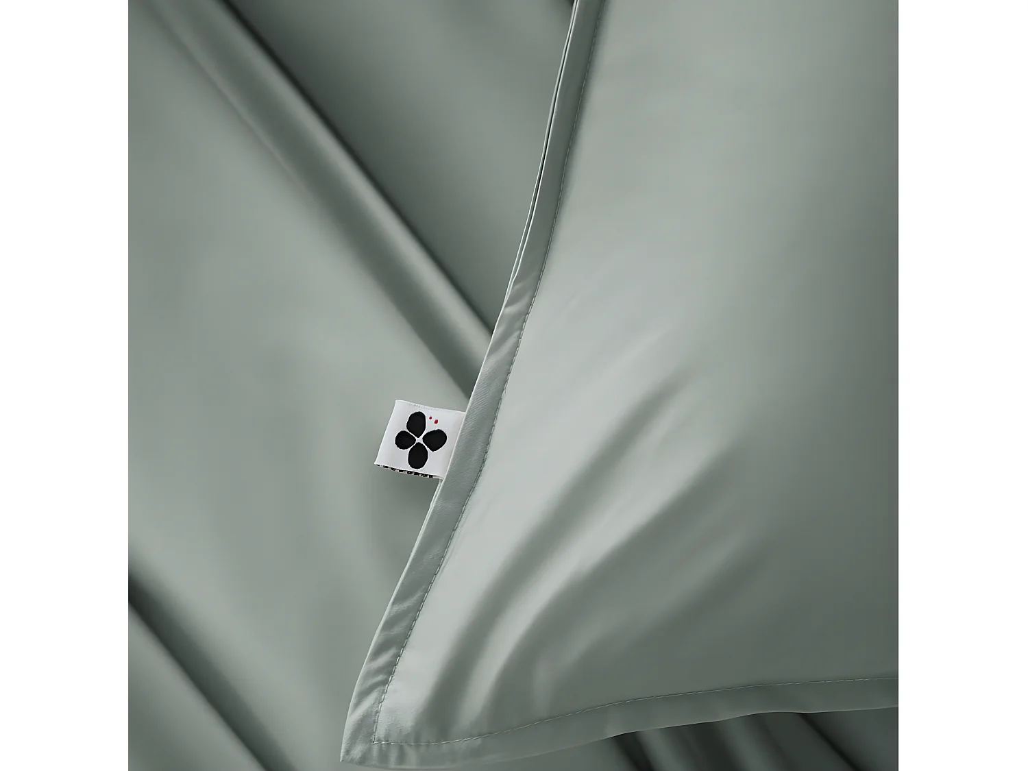 DALIA - Taie d'Oreiller 63x63cm 100 % Viscose de Bambou Vert d'Eau